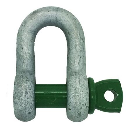 Galvanised Steel Green Screw Collar Pin D Shackle