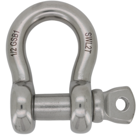 Stainless bow shackle tested lifting 1ton 2 ton 3 ton 