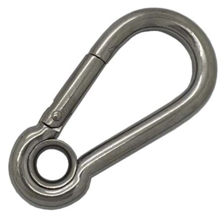 5mm stainless steel carbine hook with eye let 