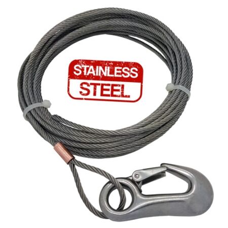 Stainless Steel Wire Rope with Fitted Winch Hook