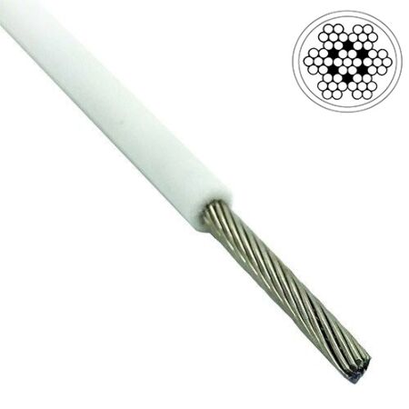 White Coated PVC Stainless Steel Wire Rope 7x7